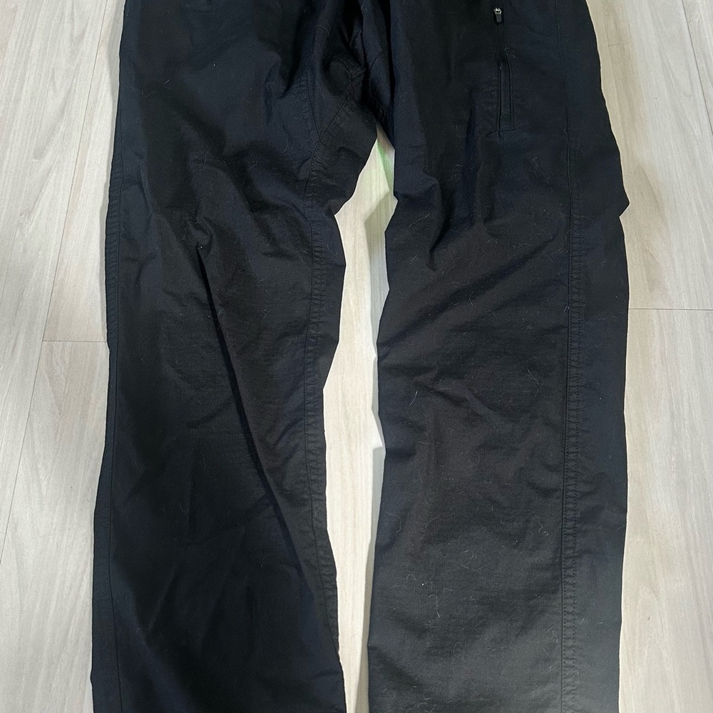 Vuori Ripstop Pants Men’s Large Black Elastic Waist Zip Poket Travel